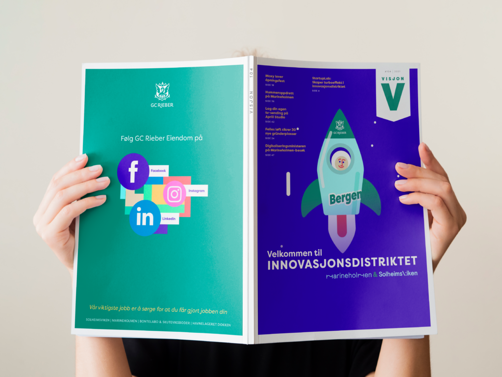 Bilde av magasinet Visjon, hvor artikkelen om innovasjonsdistrikt er hentet fra